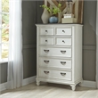 Pemberly Row White 5 Drawer Chest with Felt Lined Top and Bead Molding