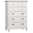 Pemberly Row White 5 Drawer Chest with Felt Lined Top and Bead Molding