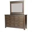Pemberly Row Dark Gray Dresser and Mirror with Dovetail Construction
