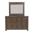 Pemberly Row Dark Gray Dresser and Mirror with Dovetail Construction