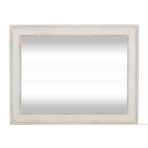 Pemberly Row White Mirror with Beveled Edge and Bolt On Support