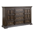 Pemberly Row Light Brown 2 Door 6 Drawer Dresser with Dovetail Joints