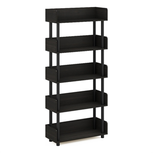 Pemberly Row 4-Tier Freestanding Display Rack with Rounded Corners in Espresso