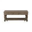 Pemberly Row Rectangular Cocktail Table with Casters and Bottom Shelf