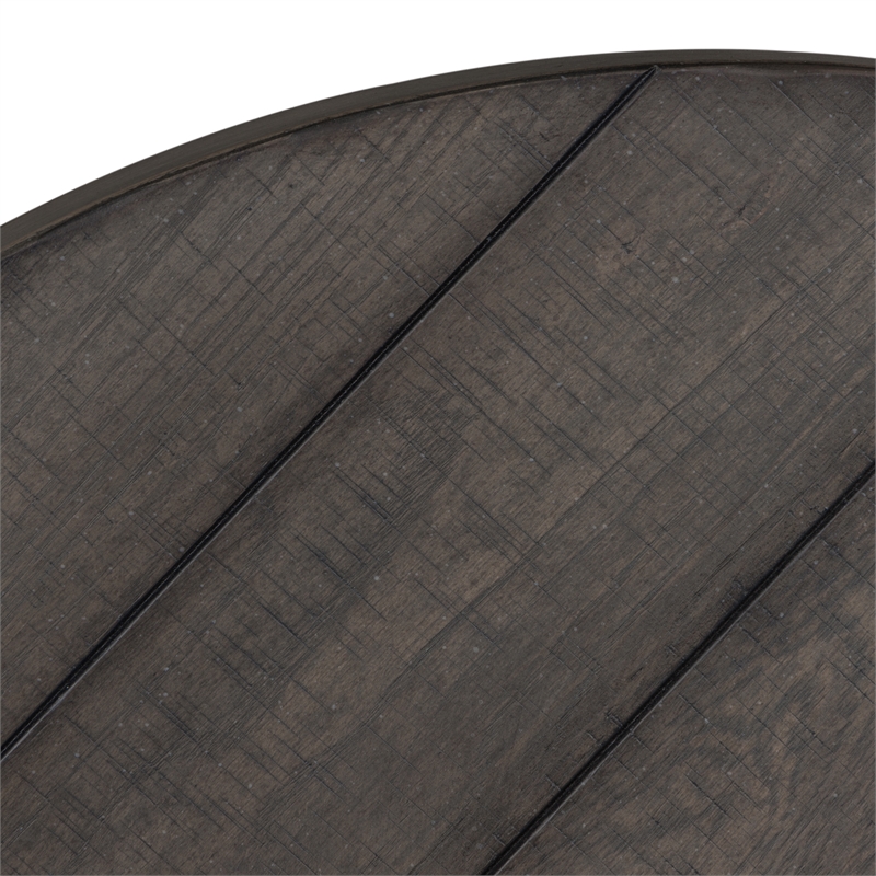 Pemberly Row Splay Leg Round Cocktail Table with Open Slat Leg Design