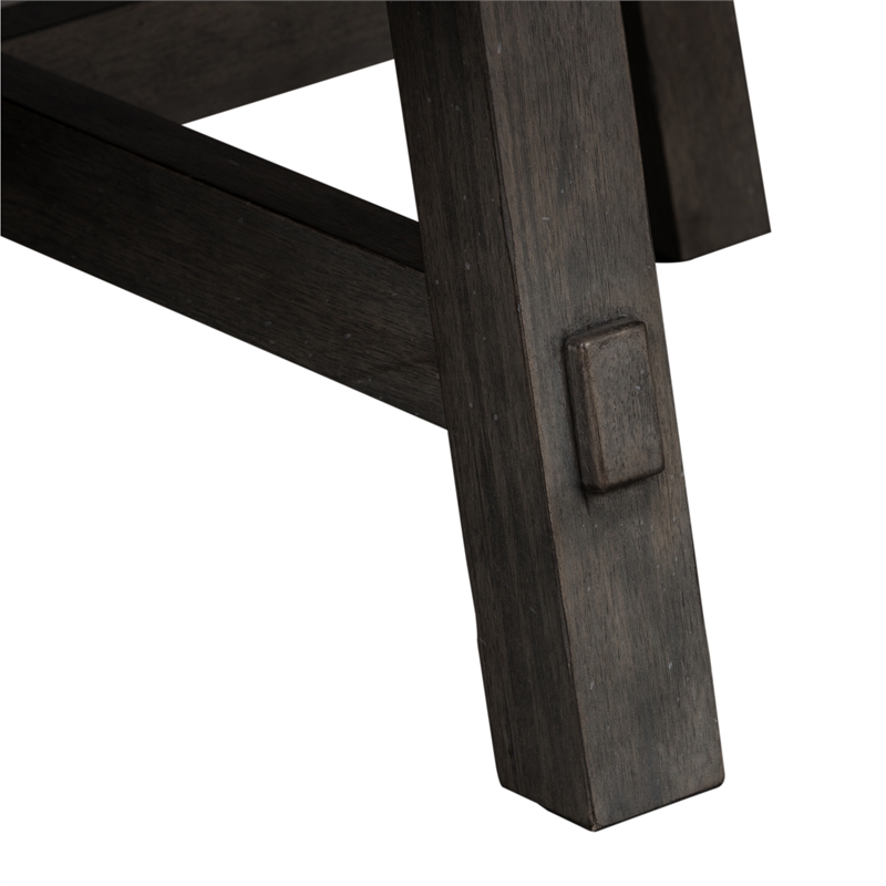 Pemberly Row Splay Leg Round Cocktail Table with Open Slat Leg Design