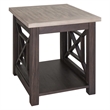 Pemberly Row Black 3 Piece Set with Cocktail and End Tables in Ash/Charcoal