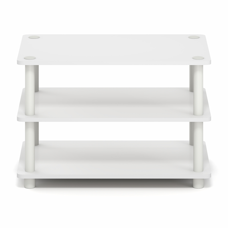 Pemberly Row 3-Tier Corner Entertainment Center for TV up to 32 Inch in White