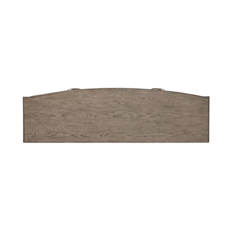 Pemberly Row 6 Drawer Dresser and Beveled Mirror Set in Burnished Beige