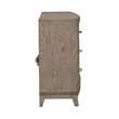 Pemberly Row 6 Drawer Dresser and Beveled Mirror Set in Burnished Beige