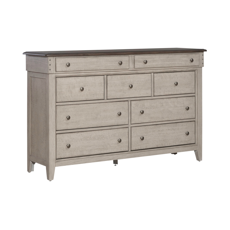 Pemberly Row 9 Drawer Dresser with Cedar Lined Drawers in Weathered Linen