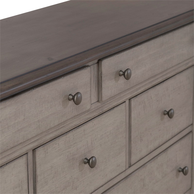 Pemberly Row 9 Drawer Dresser with Cedar Lined Drawers in Weathered Linen