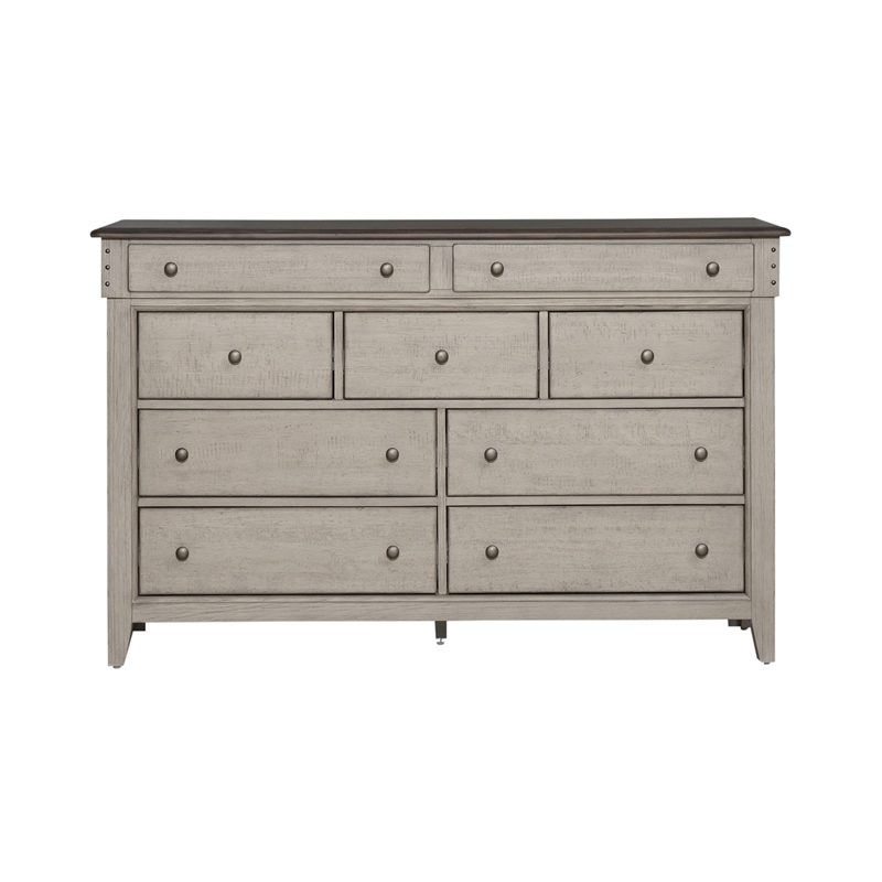 Pemberly Row 9 Drawer Dresser with Cedar Lined Drawers in Weathered Linen