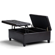Pemberly Row Coffee Table Ottoman in Tanners Brown Faux Leather 36