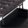 Pemberly Row Coffee Table Ottoman in Tanners Brown Faux Leather 36