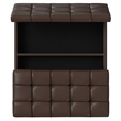 Pemberly Row Harrison Coffee Table Ottoman in Chocolate Brown Faux Leather