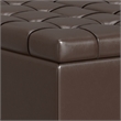 Pemberly Row Harrison Coffee Table Ottoman in Chocolate Brown Faux Leather