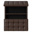 Pemberly Row Harrison Coffee Table Ottoman in Chocolate Brown Faux Leather