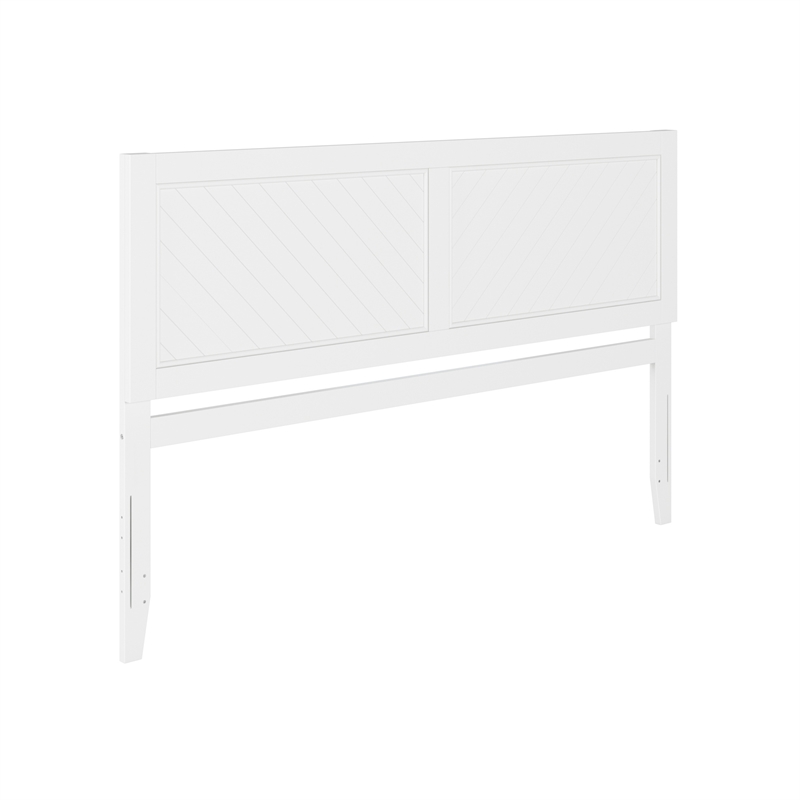 Pemberly Row King Wood Headboard with Chevron Accent in White