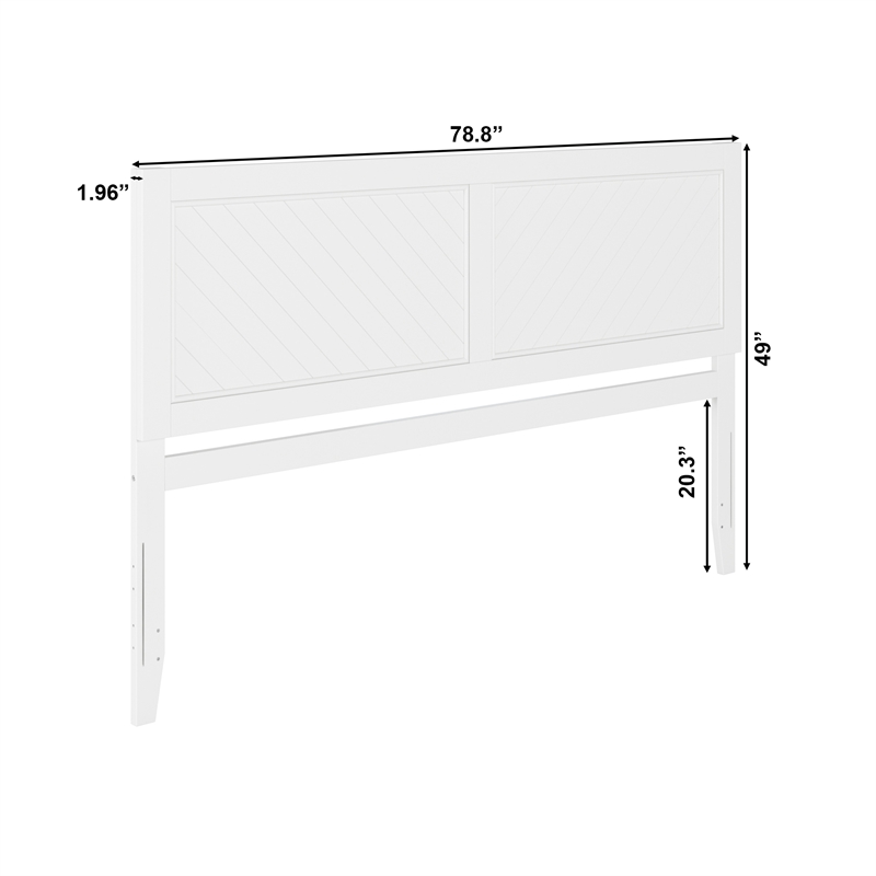 Pemberly Row King Wood Headboard with Chevron Accent in White