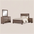 Pemberly Row 4-Piece Eastern King Bedroom Set in Washed Taupe Oak Finish