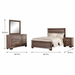 Pemberly Row 4-Piece Eastern King Bedroom Set in Washed Taupe Oak Finish