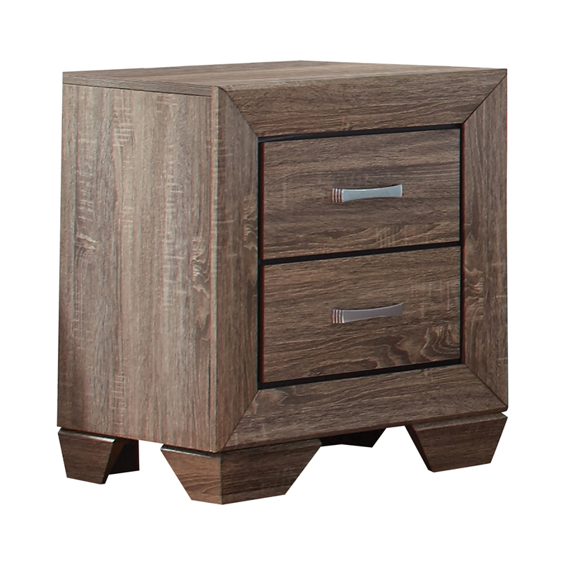 Pemberly Row 4-Piece Eastern King Bedroom Set in Washed Taupe Oak Finish