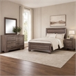 Pemberly Row 4-Piece Eastern King Bedroom Set in Washed Taupe Oak Finish