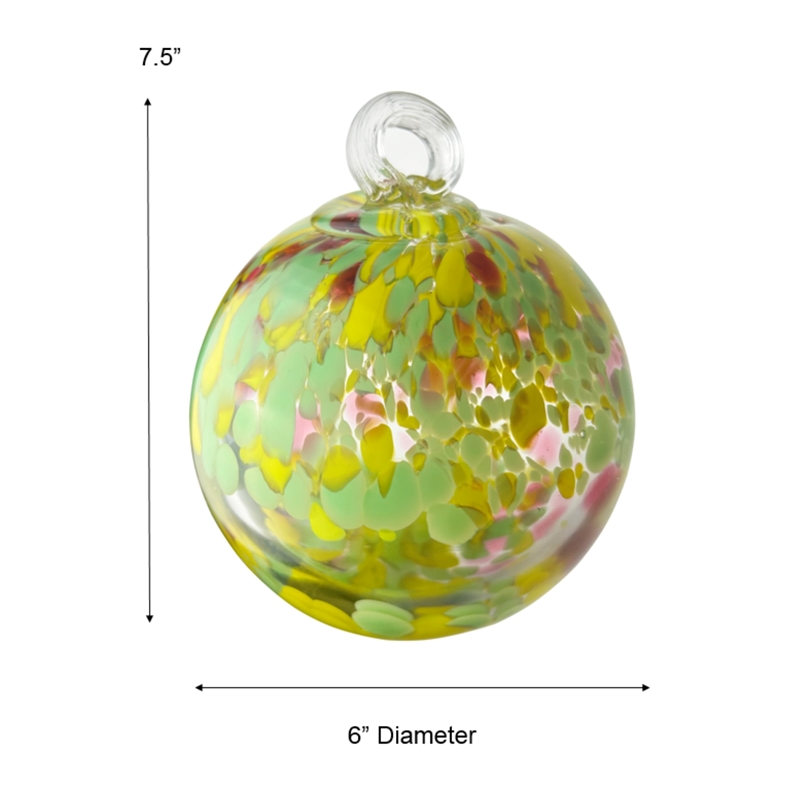 Pemberly Row Blossom Hand Blown Art Glass Ornament in Multi-Color