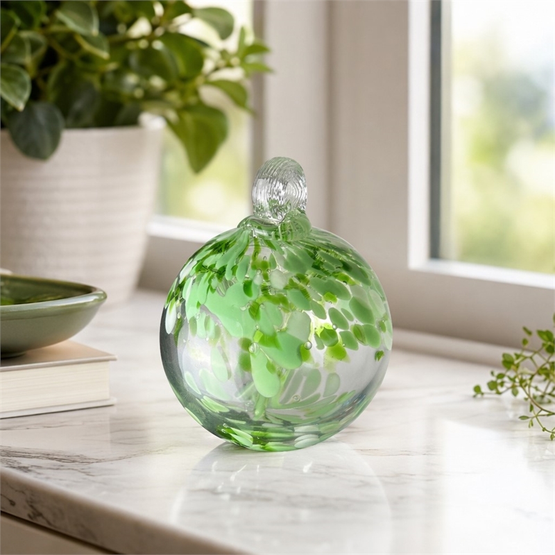 Pemberly Row Celtic Hand Blown Art Glass Ornament in Green