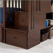 Pemberly Row Full Over Full Wood Staircase Bunk Bed with Trundle in Walnut