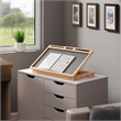 Pemberly Row Arlo Breakfast Tray with Flip Top in Gray and Natural Finish