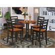 Pemberly Row 5-Piece Wood Dining Table Set in Black and Cherry Finish