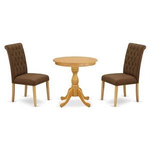 Pemberly Row 3-Piece Wood Dining Room Set in Oak Finish