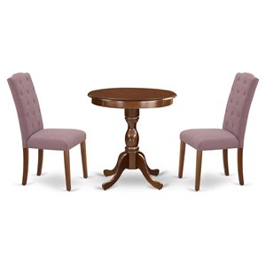 Pemberly Row 3-Piece Wood Dinette Set in Mahogany Finish