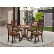 Pemberly Row 5-Piece Wood Dining Set with Linen Seats in Mahogany Finish