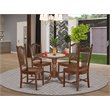Pemberly Row 5-Piece Dining Set with Solid Wood Seat in Mahogany Finish