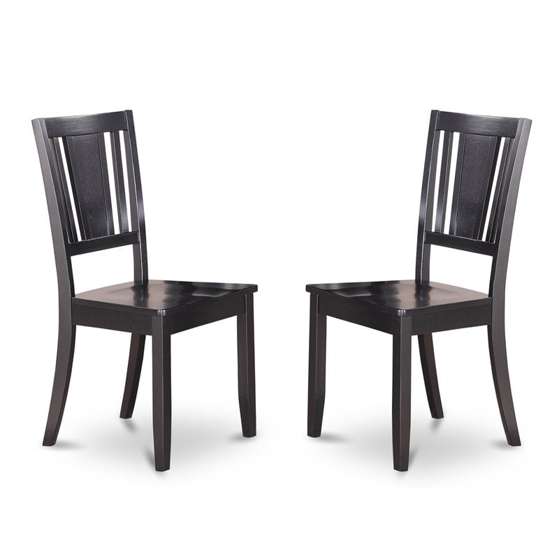 Pemberly Row 5-Piece Wood Dining Table Set with Wood Seats in Black