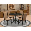 Pemberly Row 5-Piece Wood Dining Table Set with Fabric Chairs in Black