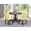Pemberly Row 5-Piece Wood Dining Set in Black and Eggnog
