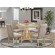Pemberly Row 5-Piece Wood Dining Set in Oak and Dark Khaki