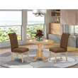 Pemberly Row 3-Piece Wood Dining Set in Oak and Dark Coffee