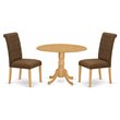 Pemberly Row 3-Piece Wood Dining Set in Oak and Dark Coffee