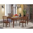 Pemberly Row 5-Piece Wooden Dining Set with Mahogany Finish and Chairs