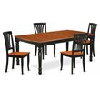 Pemberly Row 5-Piece Wood Dining Room Set in Black and Cherry