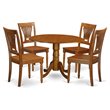 Pemberly Row 5-Piece Wood Kitchen Table and Chairs in Saddle Brown
