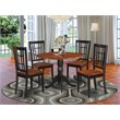 Pemberly Row 5-Piece Round Wood Dining Set in Black and Cherry Finish