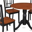 Pemberly Row 5-Piece Round Wood Dining Set in Black and Cherry Finish