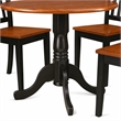 Pemberly Row 5-Pc Dining Room Set with Wood Seats in Black/Cherry
