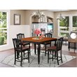 Pemberly Row 5-Piece Wood Black & Cherry Dining Set with Leather Seats
